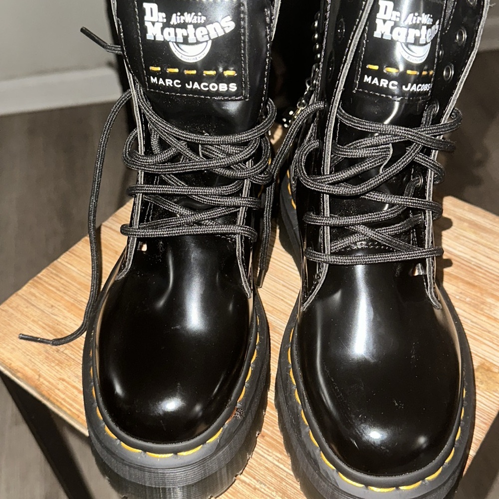 Dr. Martens x Marc Jacobs Glossy Black Combat Boots